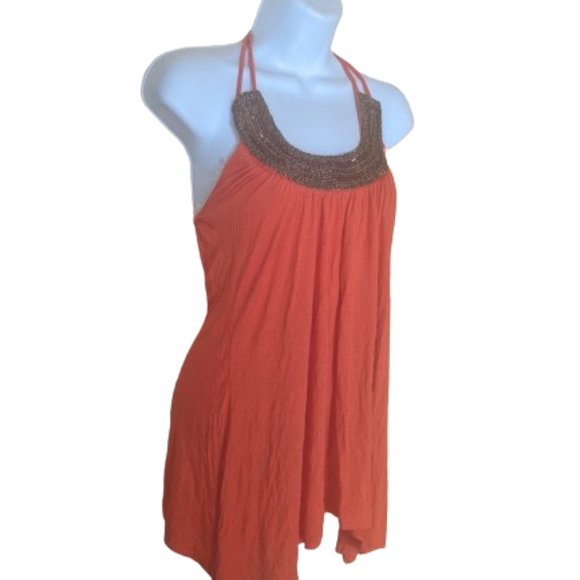 Orange Beaded Tunic Top Size Small Size Small NEW NWT - Picture 2 of 3